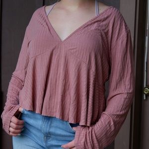 PINK V-NECK BLOUSE